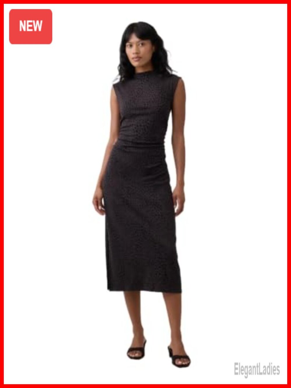 GAP Knit Midi Dress Cap Sleeve Crew Neck Pull On